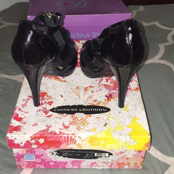 Chinese Laundry “A-LIST” Black Patent Heels sz 8 - Picture 4 of 8